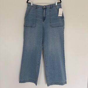 NWT Wonderly High Rise Wide Leg Women's Denim Jeans 16R Lightwash